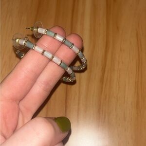 Elegant Beaded Hoop Earrings